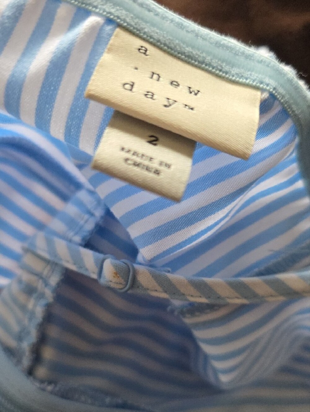 Light Blue Striped Spaghetti Strap Maxi Dress Size 2 - Picture 11 of 11